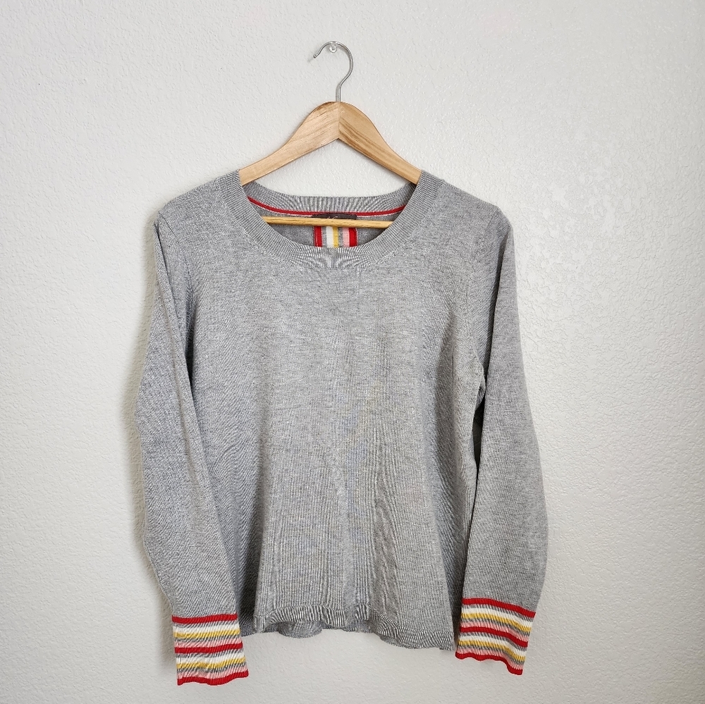 Women's Pullover Multi-Color Sleeves Cuff Cozy Sweater Sz. Medium